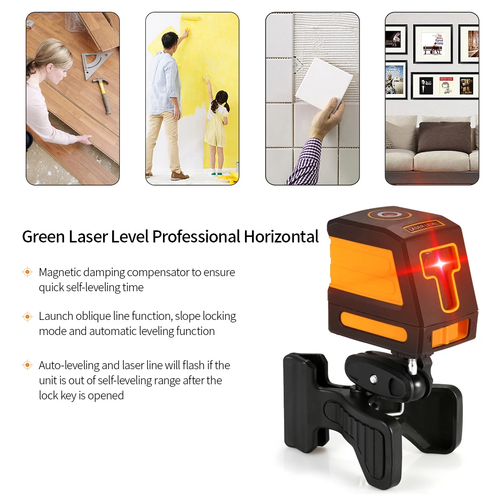 Self-Leveling 2 Lines Red Laser Level Horizontal and Vertical Cross Line With Selectable And Beam Spread | Инструменты