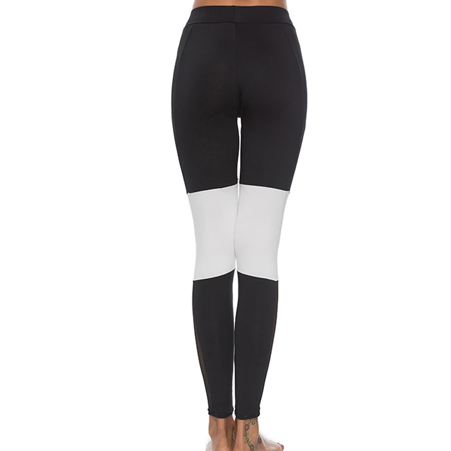 Женские лоскутные сексуальные белые спортивные брюки штаны для занятий йогой