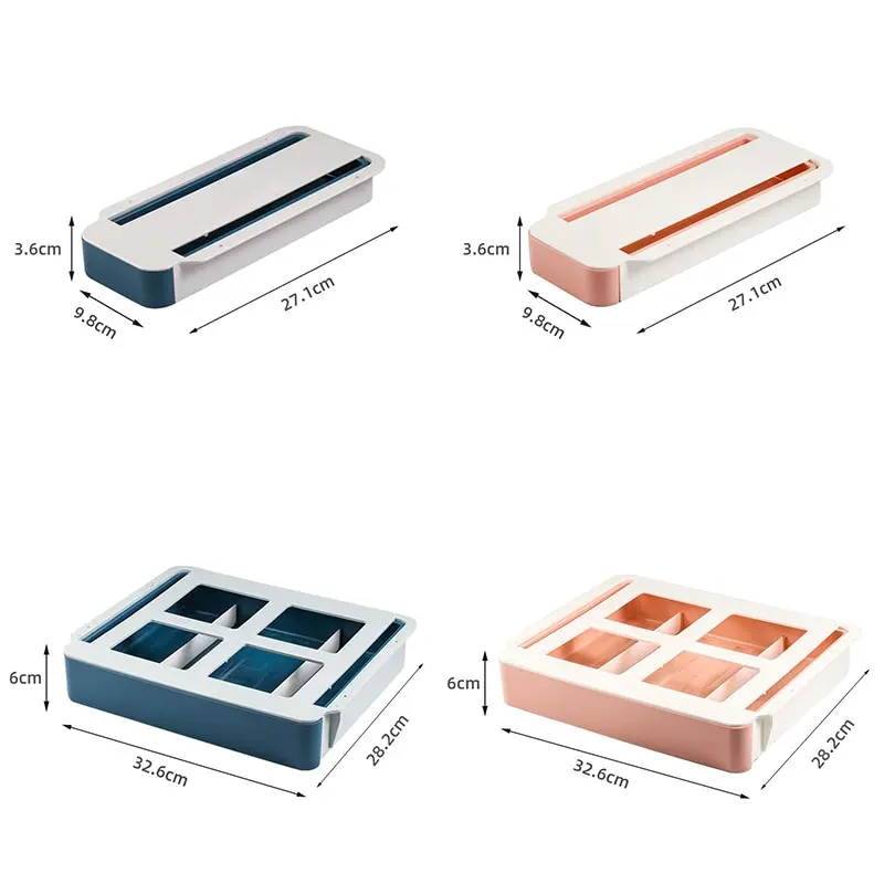 

Under Desk Drawer Storage Box Self-adhesive Pencil Tray Multifunction Kitchen Tableware Case Office Desktop Sundries Organizer