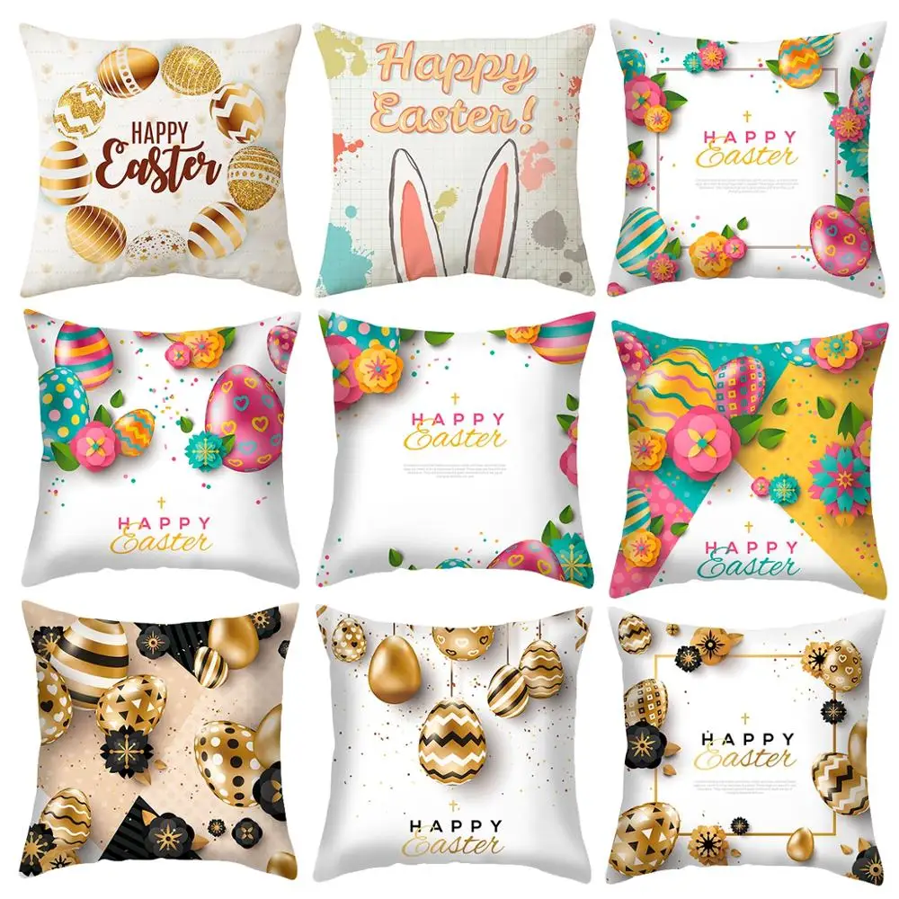 FENGRISE Happy Easter Decoration For Home Egg Pillowcase Rabbit Bunny Party Decor Supplies Gift Favor | Дом и сад