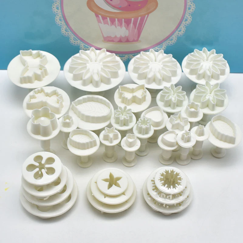 33 шт. сахар торт украшения инструменты комплект с цветочным принтом вырубки Fondant