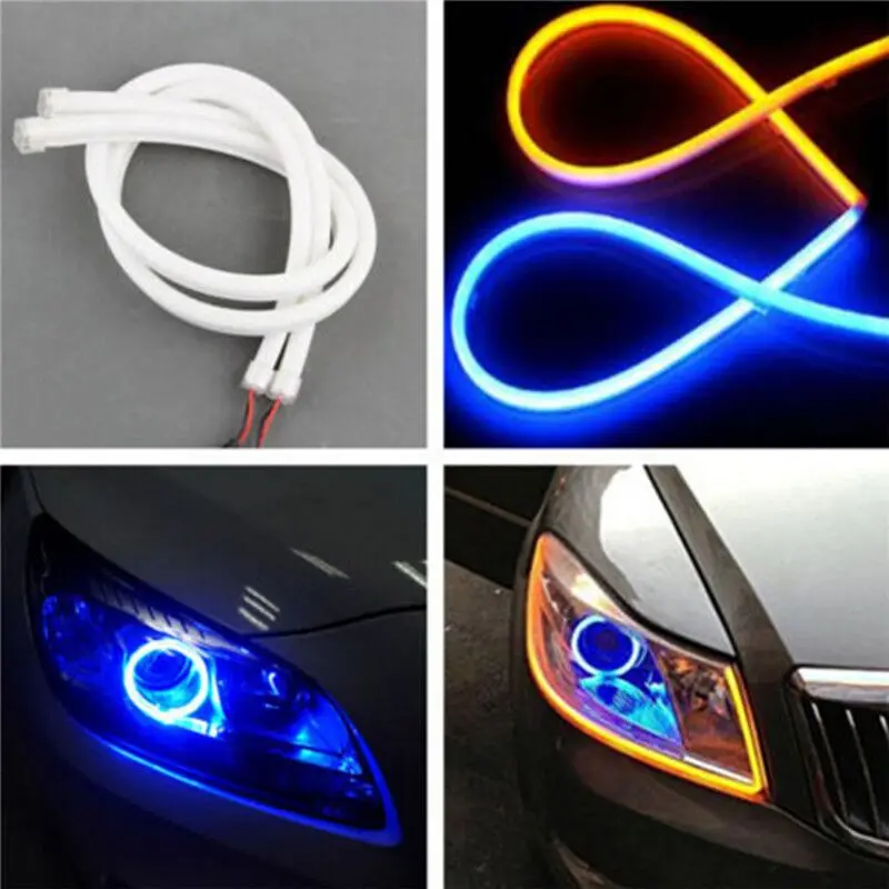 

Led daytime running light strip for car Moto eyebrow lights Flexible and soft decoration waterproof silicones 30CM 45CM 60CM