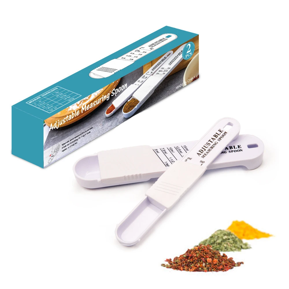 Набор регулируемых кухонных мерных ложек 2 шт. легкие Пластиковые мерные ложки