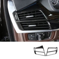 2pcs car styling air outlet decoration frame cover trim for bmw x5 f15 x6 f16 2014 18 lhd interior carbon fiber color stickers