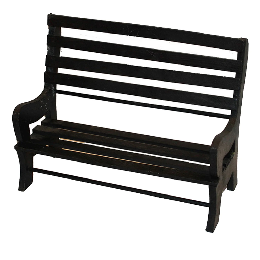 

Miniature Wooden Bench Chair Crafted Park Furniture for 30~55cm Dolls