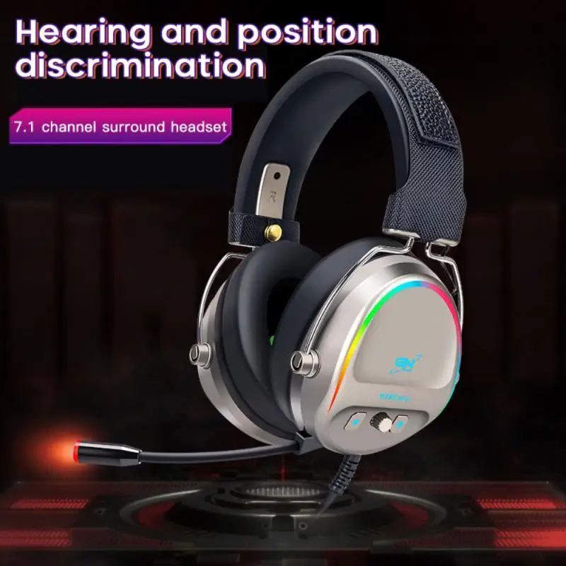 

Earphones GH288 Gaming Headsets Gamer USB7.1 Surround Sound Stereo RGB Light Game Wired Headphones