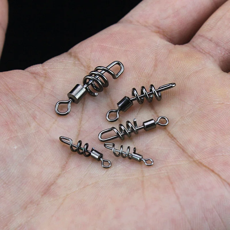 

20pcs/set Stainless Steel Fishing (Swivels) With Screwed Snap Quick Connector Copper 8 Shaped Solid Ring Fishing Accessories