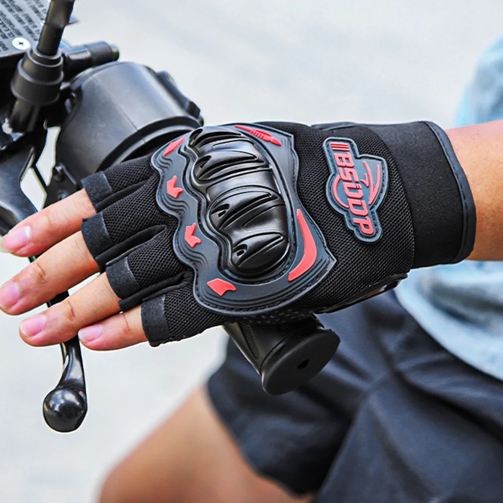

KKMOON Mens Motorcycle Gloves Half-Finger Motorbike for Climbing Hiking Cycling Rubber Outdoor Slow Earthquake Non-slip Glove