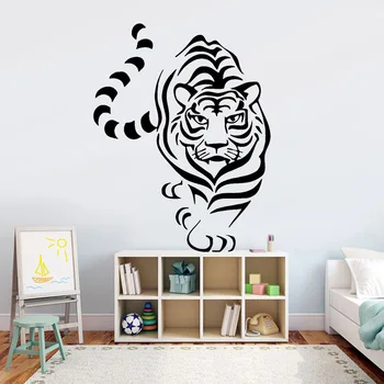 Tiger Wall Sticker Home Decoration Accessories For Baby Kids Room Cool Animal Vinyl Nursery Interior Wall Decal Living Room Y916