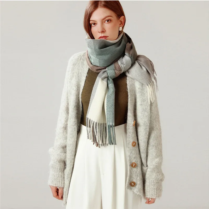 Женский теплый шерстяной шарф Johnature, универсальный плотный шарф с кисточками, 8 цветов, для душа, зима 2021 от AliExpress WW