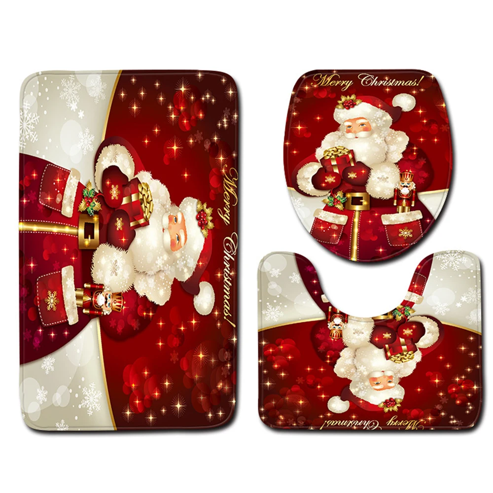 Чехол для сиденья унитаза 3 шт. в комплекте коврик ванной комнаты фланелевый с