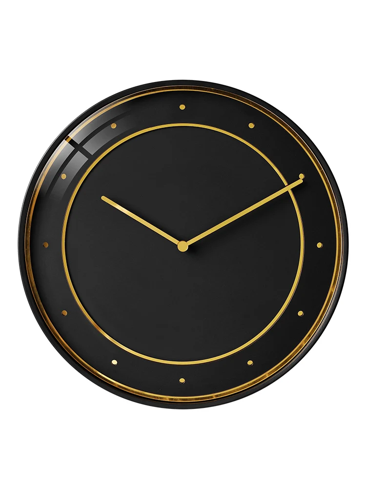 

Round Metal Nordic Black Office Wall Clock Battery Simple Living Room Decoration Horloge Murale Wall Watches Home Decor BK50BG