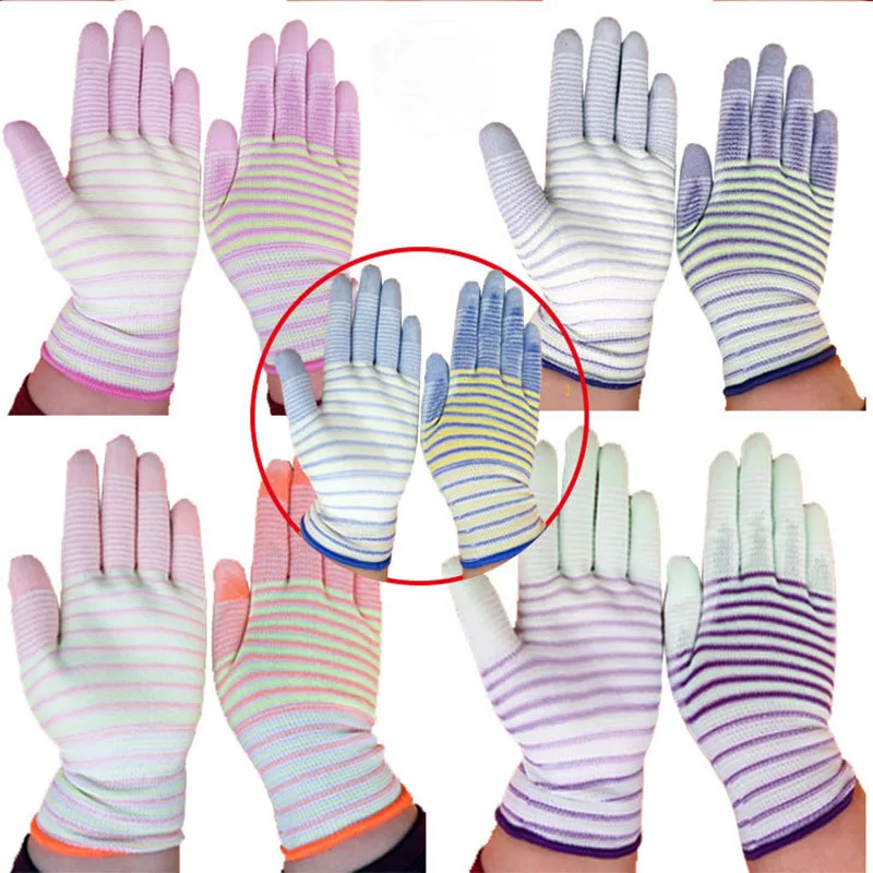 Уплотненные женские нейлоновые перчатки с покрытием из искусственной кожи