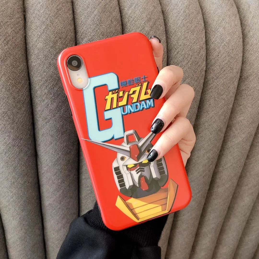Японский мультфильм GUNDAM чехол для телефона iPhone 7 7Plus 8 8Plus 11 Pro X XS Max XR мягкий IMD