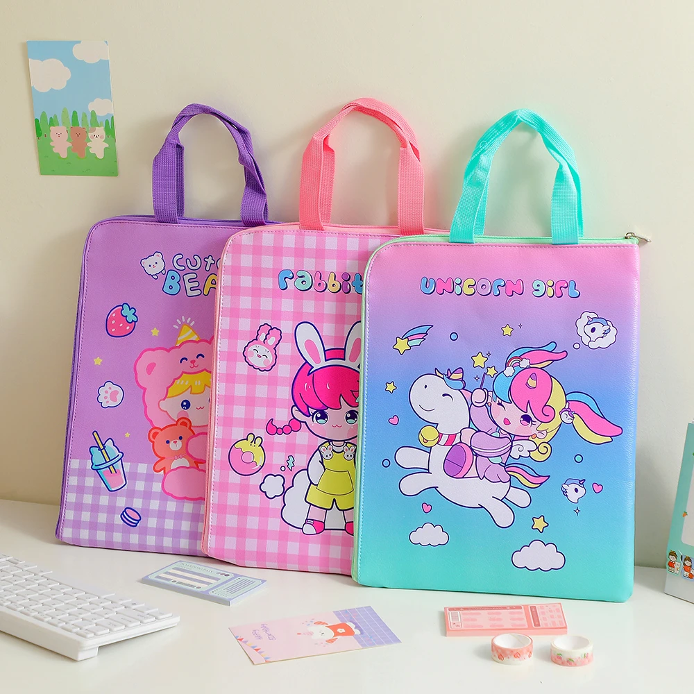 

Корейская папка для файлов A4, Сумка для документов, сумка для планшета 13 дюймов, сумка для ноутбука, чехол для хранения, милый органайзер для ...