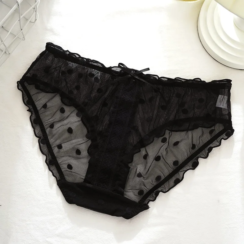 Lace Panties Women Underpants Sexy Perspective Female Intimate Sexy Lingerie Mid-Rise Underwear Transparent Floral Lace Briefs