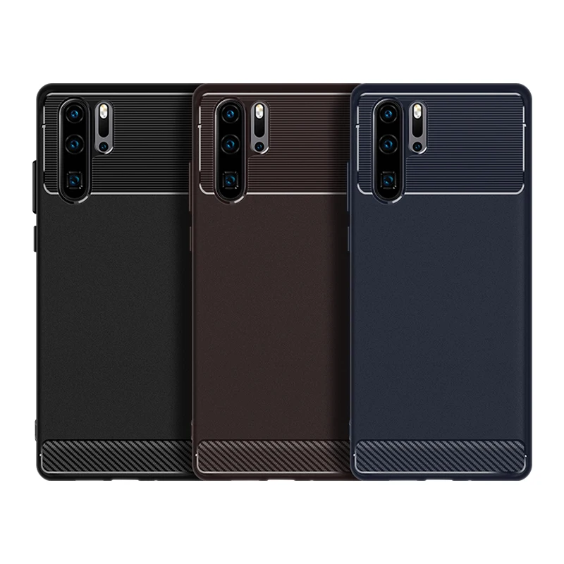 Luxury TPU Case For Huawei P30 Pro Mate 20 Lite P Smart Plus 2019 Silicone Shockproof Carbon Fiber Cover for Honor 10 |