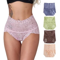 3 pcs panties briefs plus size pink intimates accessories women cotton seamless high waist lace clothing brief sets underpants