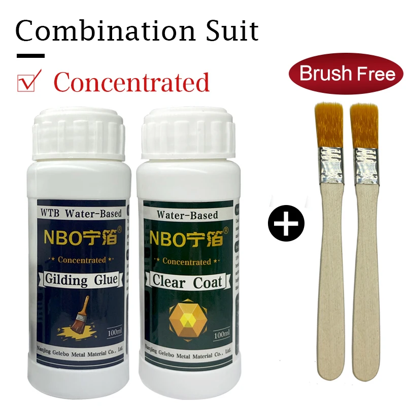 Concentrated Gilding Glue Gold Foil Sheets for Craft Paper Powder Home Decoration Leaf Water-based Glue&ampVarnish Clear Coat | Дом и сад