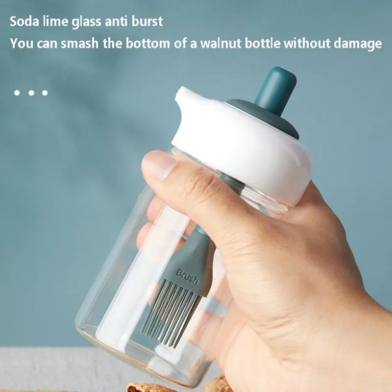 Стеклянная емкость для специй с масляной щеткой термостойкая бутылка