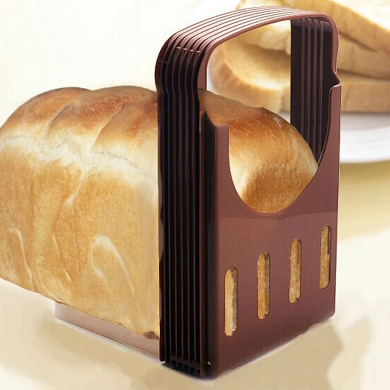 

Foldable Loaf Cutter Rack Bakeware Cutter For Toast Bread Slicer Plastic Loaf Toast Mold Guide Slicing Tools Kitchen