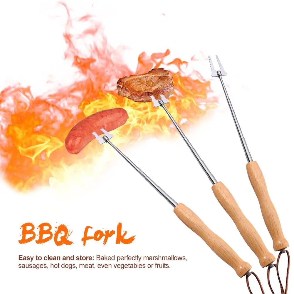1 шт. эластичный барбекю вилки для кемпинга на открытом воздухе костра из