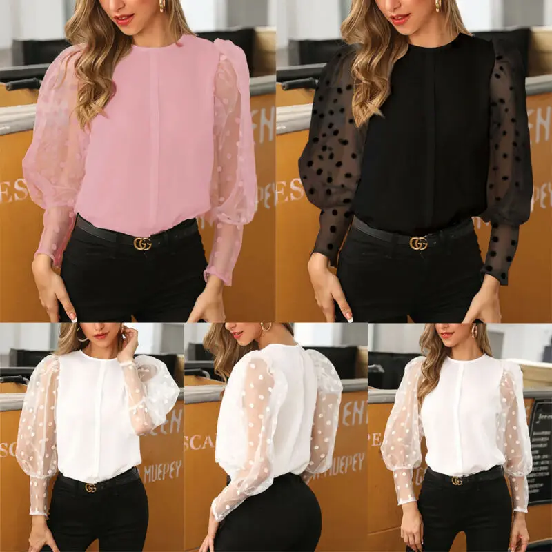 Женские топы в Корейском стиле 2019 прозрачные сетчатые Футболки с длинным рукавом