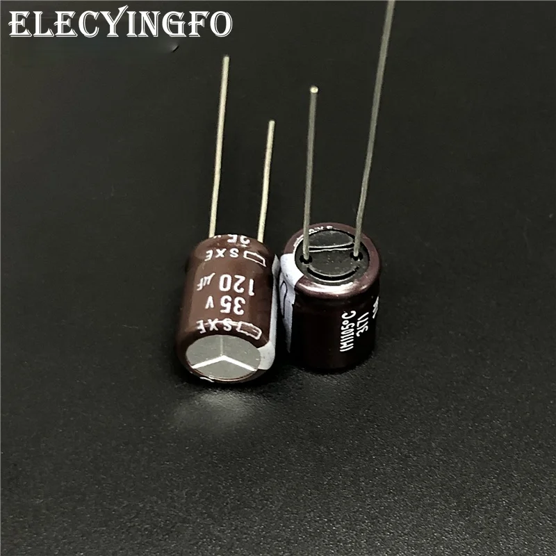 

10pcs/100pcs 120uF 35V120uf NCC SXE Series 10x12.5mm Low Impedance Long Life 35V120uF Electrolytic Capacitor