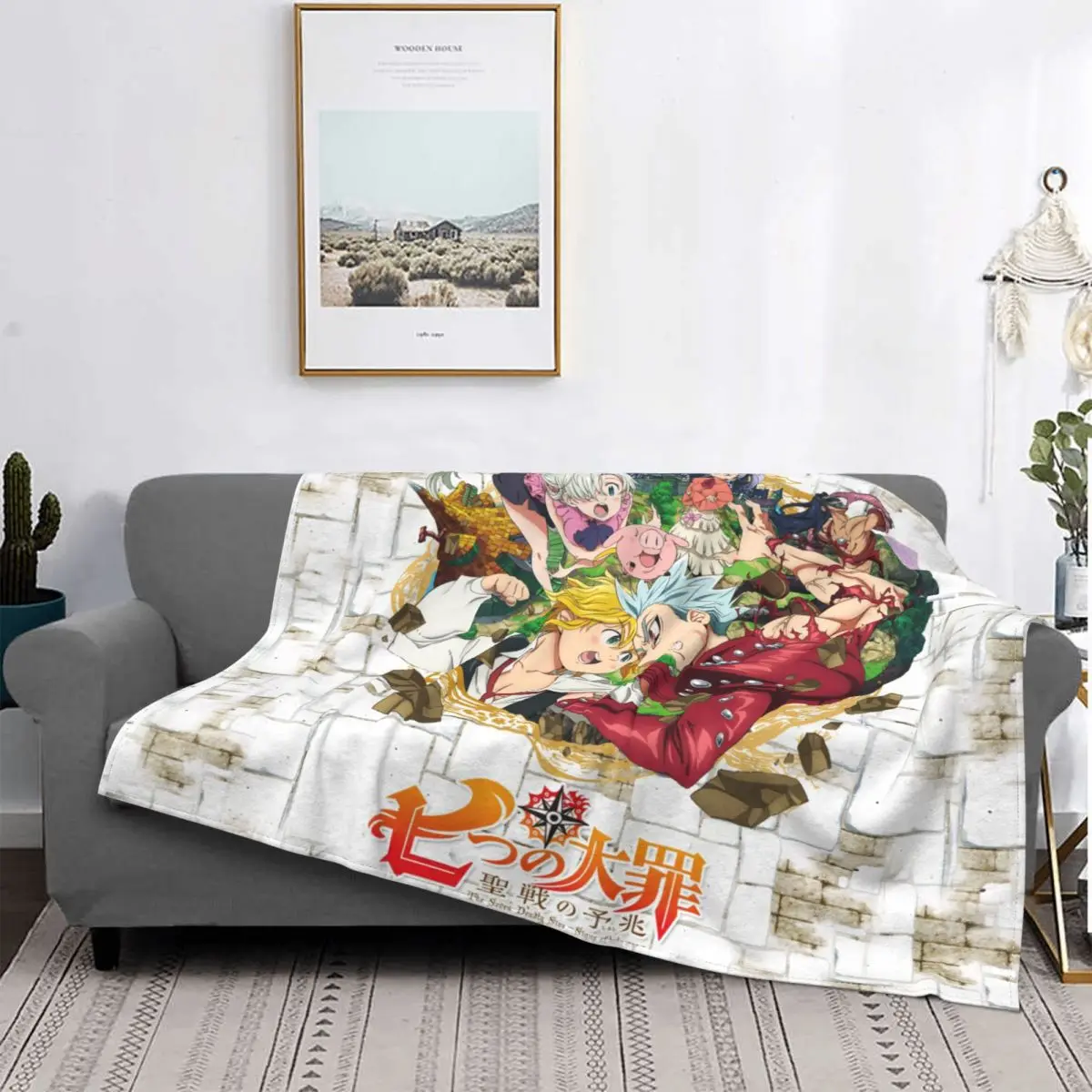

Home Decorative Seven Deadly Sins Poster Blanket Gifts For Christmas Warm Nanatsu No Taizai Anime Throw Blanket