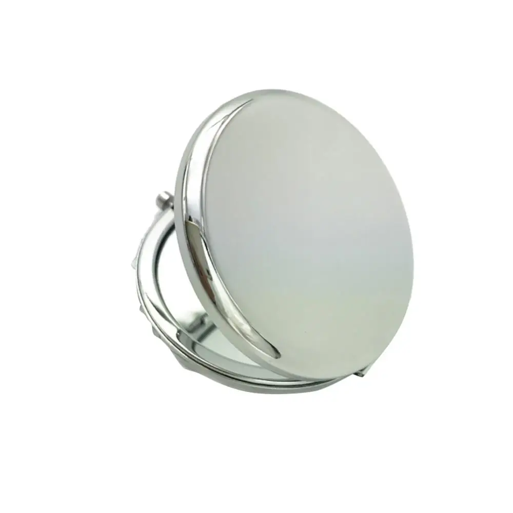 

50% Hot Sale Portable Solid Color Metal Round Case Double-Side Pop-Up Pocket Makeup Mirror