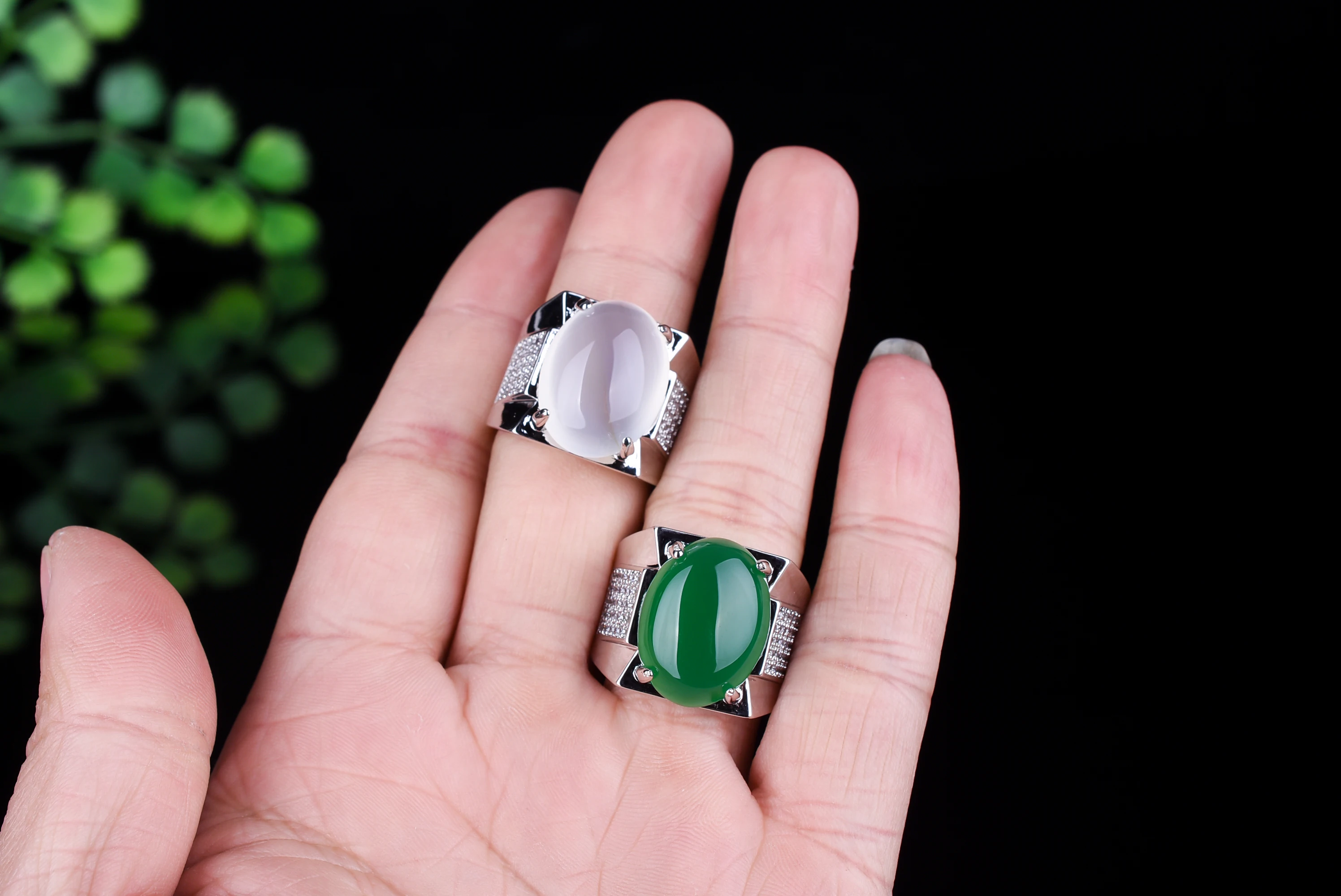 925 Silver Ice Jade Marrow Male Ring Adjustable | Украшения и аксессуары