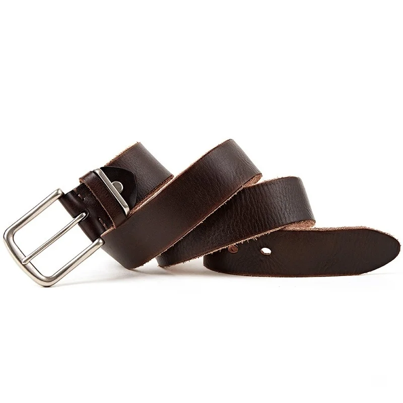 

пояс кожанный Повседневный мужской кожаный ремень, кожаный ремень для мужчин 125 см, ремни для мужчин, Винтажный дизайн, пряжка, ремень из нат...