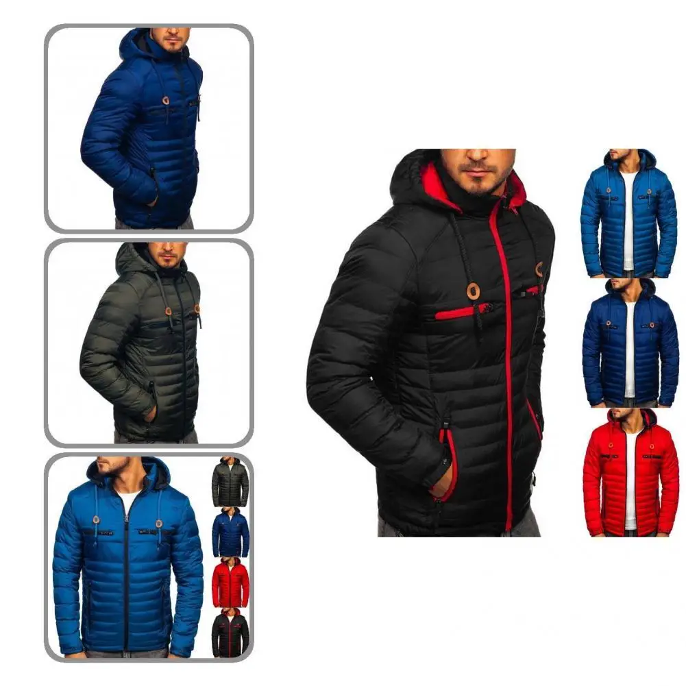 

Men Jacket with Pockets Long Sleeves Comfy Delicate Texture Men Coat Men Coat for Dating