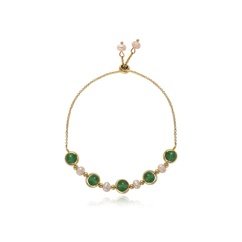 

Luxury Green Natural Stone Bracelet Woman Simple Personality Bracelet Set Girl Party Jewelry Accessories Anniversary Gift Lucky