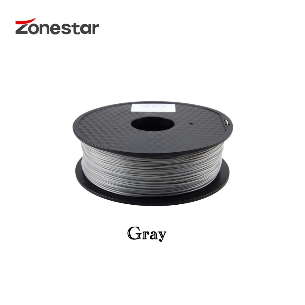 ZONESTAR PLA нити для 3D принтера 1,75 мм Пластиковые расходные материалы Материал Вес нетто 1 кг - Цвет: Gray
