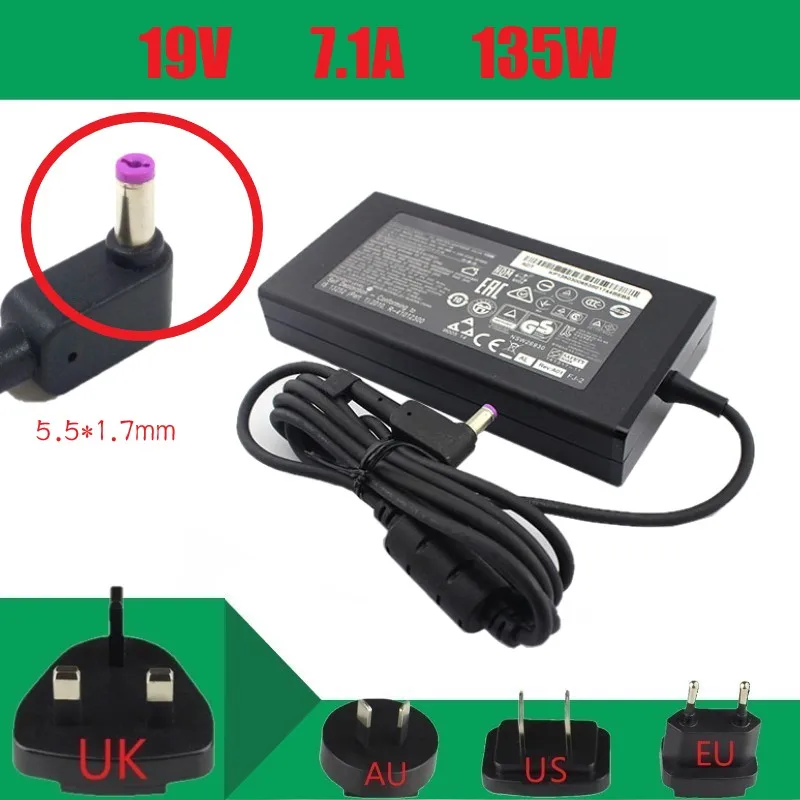 Carregador do Portátil para Acer Adaptador de Energia Original Nitro N17c1 Pa-1131-16 19v 7.1a 5.5×1.7mm 135w 5 An515-52