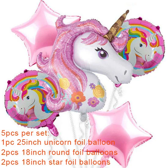 unicorn balloons 1 Единорог тема вечерние Unicornio одноразовая посуда Единорог Декор поставки День Рождения украшения Дети Единорог вечерние сувениры - Цвет: unicorn balloons 1