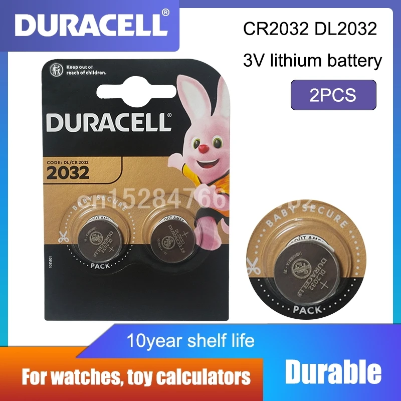 2 шт. абсолютно новый аккумулятор для DURACELL DLCR2032 CR2032 ECR2032 GPCR2032 3 в кнопочные