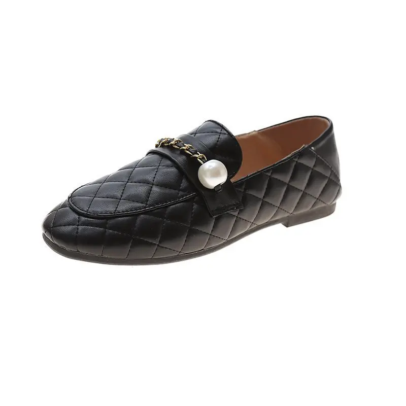 

2021 Spring Fashion British Style Women's Loafers Flat Shoes For Women Shallow Slip On PU Comfort Shoes Female Ladies Shoes New