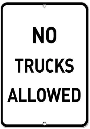 

Crysss No Trucks Allowed Parking Sign 12 X 8 Inches Metal Sign