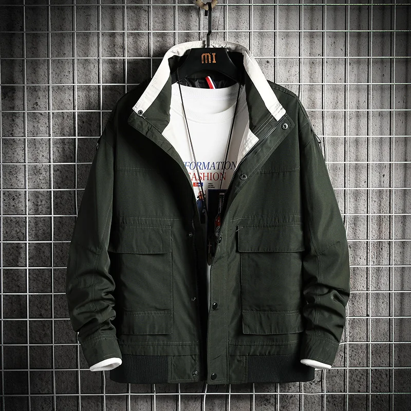 Новая мужская куртка модное пальто оснастка ветровка Повседневная тонкая