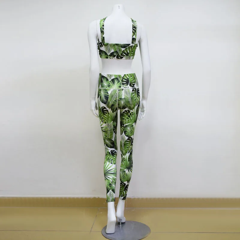 Цветочный комплект для йоги спортивный костюм фитнеса женская спортивная одежда