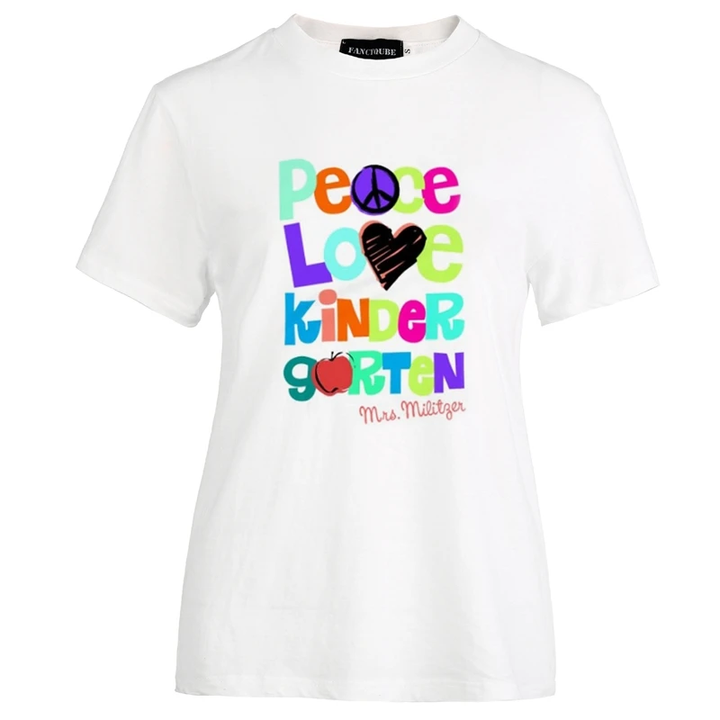Женская футболка с надписью I'm Most peace love and светильник, женские летние свободные футболки, camiseta mujer S-XL - Цвет: W21287WT