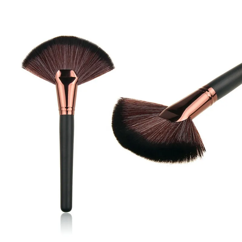 

1pcs Soft Black Makeup Large Fan Brush 18CM Blush Powder Foundation Make Up Tool big fan Cosmetics brushes G01002
