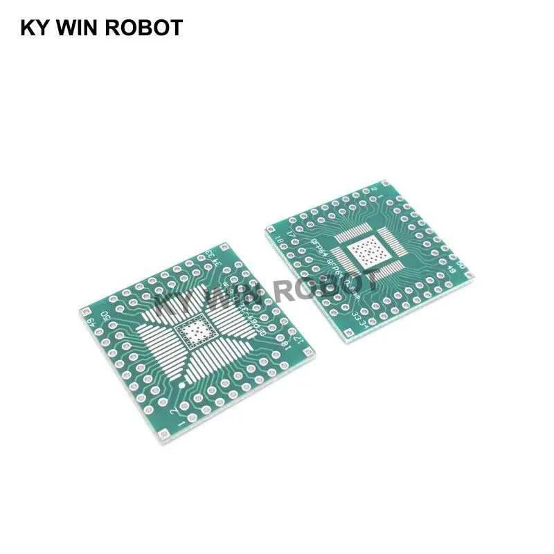 5 Pcs QFP 32 40 48 56 64 SMT to DIP64 Adapter PCB Board Converter Plate 0.5/0.8 mm