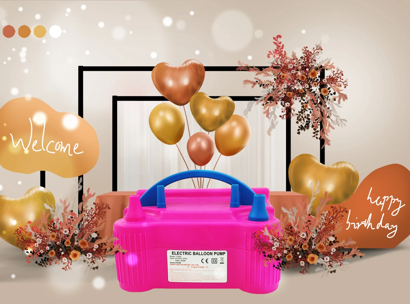Электрический воздушный насос для воздушных шаров двойное сопло аппарат