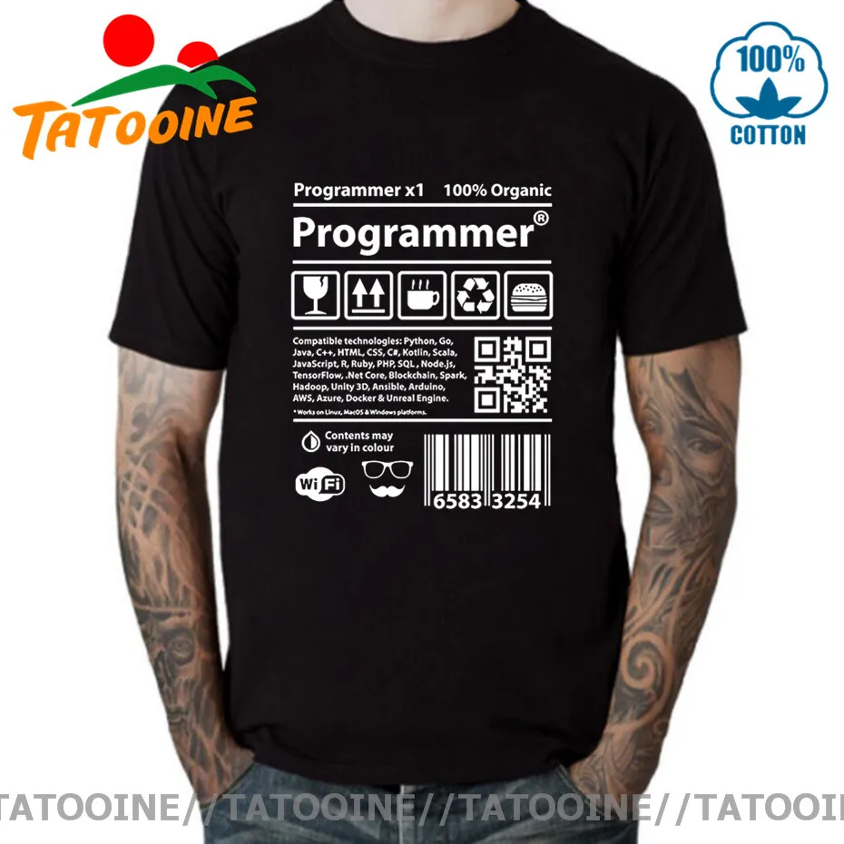 Забавная футболка с переливом стека программатор штрих кодов разработчик для