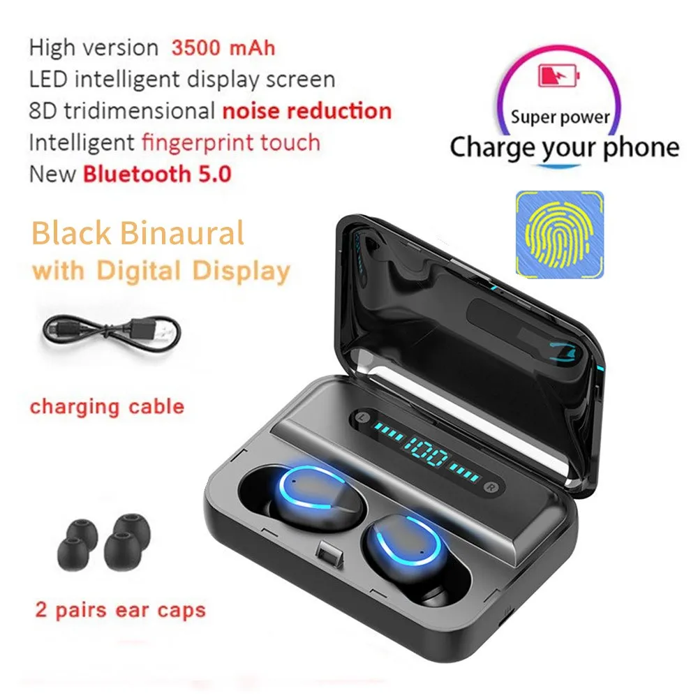 K9-5 LED-Touch K9 PK S11 наушники 3500 мАч Внешний аккумулятор Bluetooth 5,0 Беспроводная TWS Спортивная гарнитура музыкальные наушники для iPhone iPad Xiaomi HUAWEI htc - Цвет: K9-5 LED-Touch