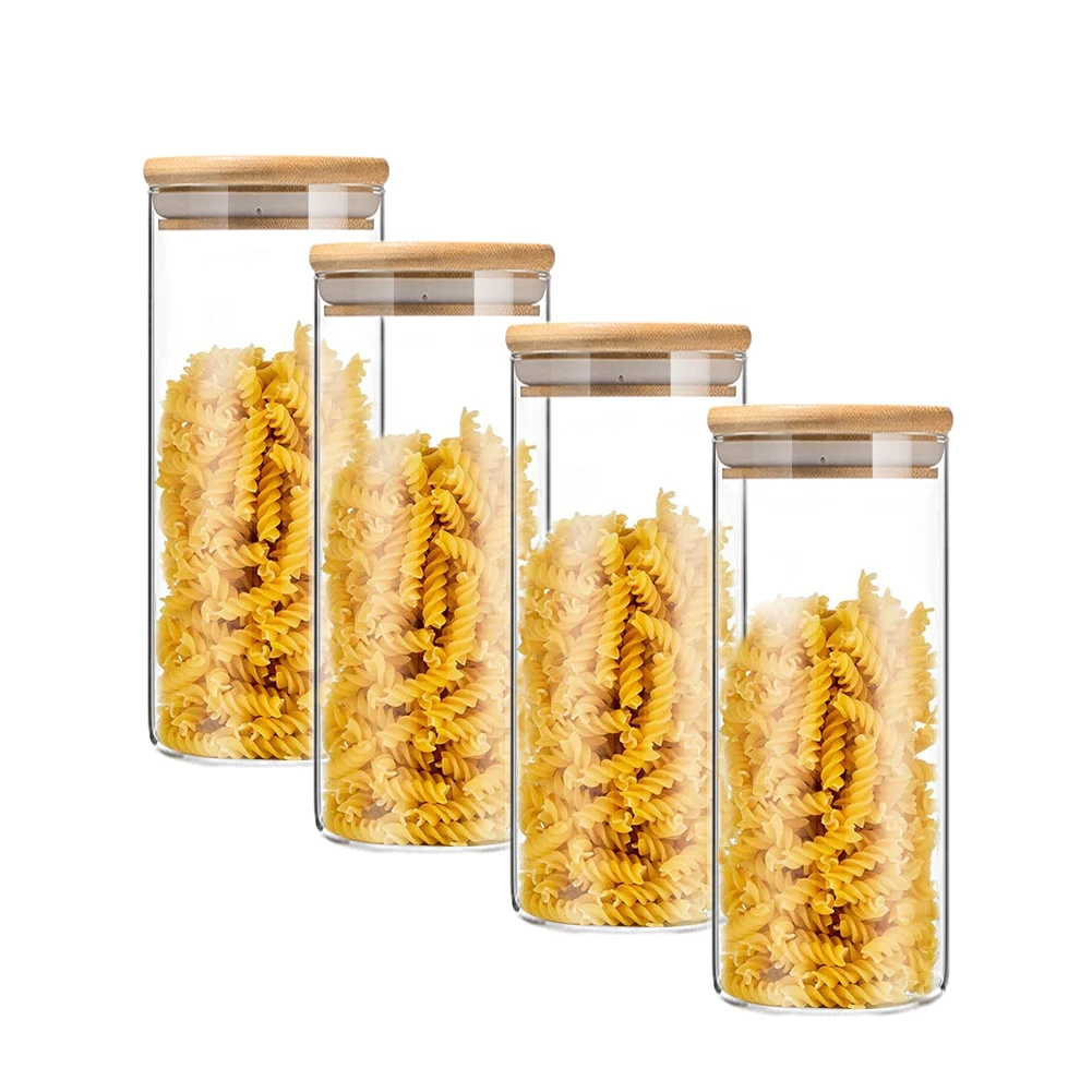 4 шт. 400 мл стеклянные банки канистра с крышкой для хранения макарон риса еды