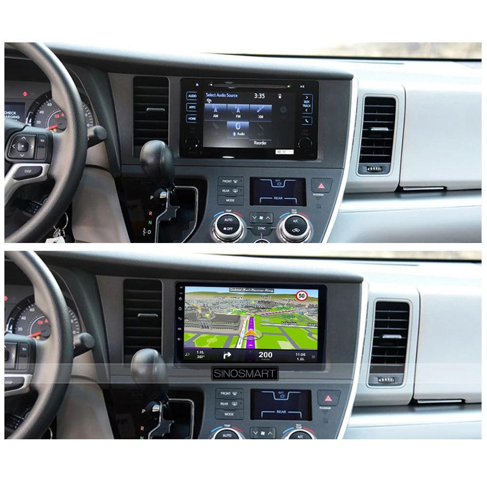 Автомобильный gps-навигатор SINOSMART 2.5D ips/QLED для Toyota Sienna 2004-18 Corolla Prius 32EQ DSP, 4G слот для sim-карты на выбор